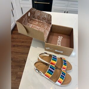 Women’s Soludos sandals, rainbow straps, size 10, new in box